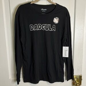 NWT men’s Halloween Dadcula long‎ sleeve black shirt size M
